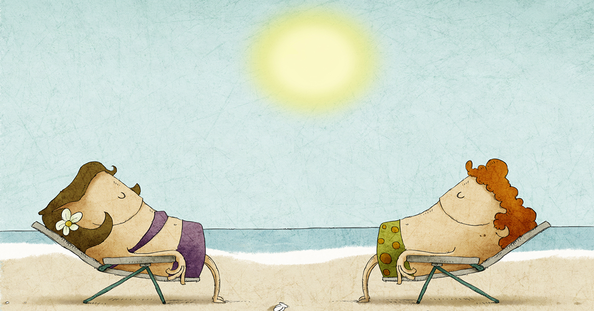 couple_sunbathing_chairs_beach